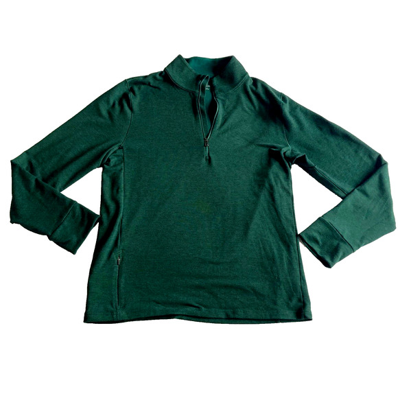 PrAna Sweatshirt Altitude Tracker M Green Quarter Zip Outdoor Hiking Gorpcore - Picture 1 of 9